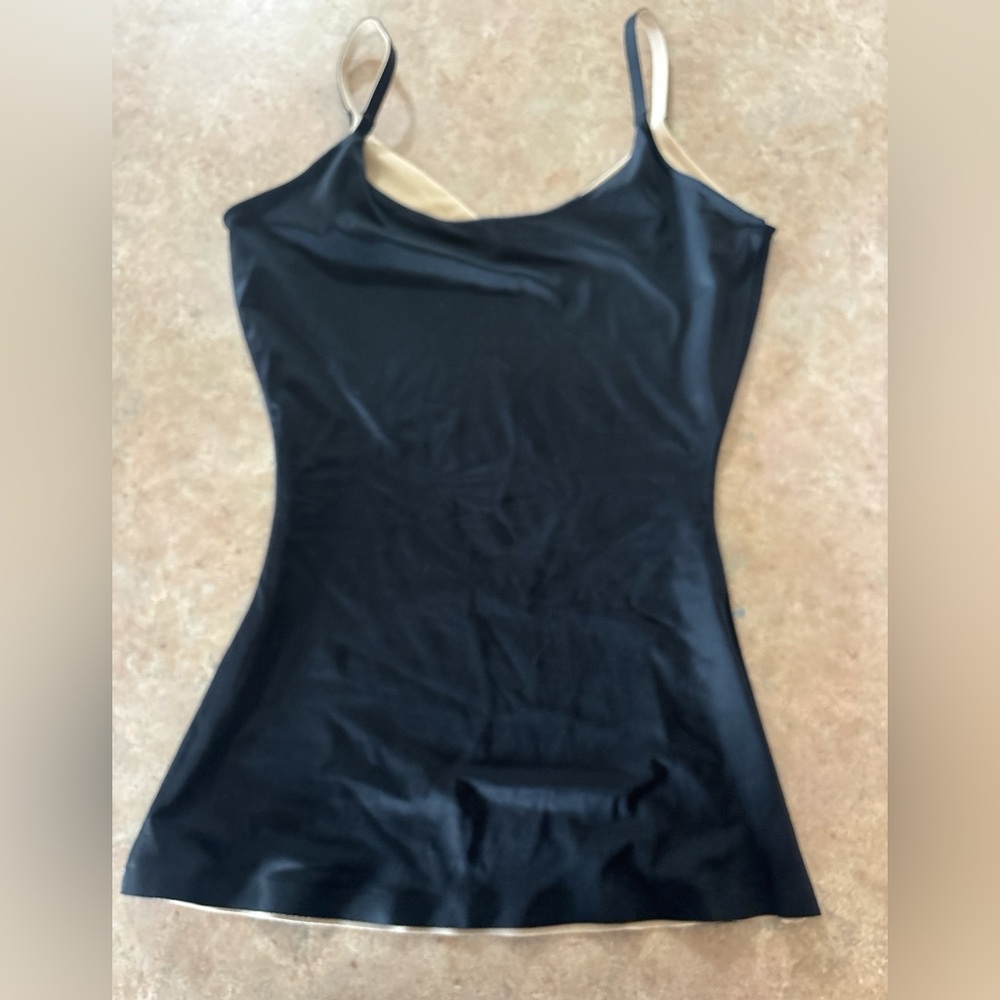 SPANX Black and Beige Double-Layer Camisole
